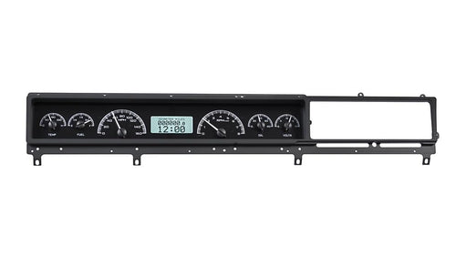 Dakota Digital VHX-66F-FAR-K-W Analog Gauge Dash System Compatible with Ford 1966-67 Fairlane Car Black Alloy White