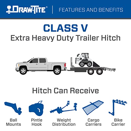 Class V Heavy Duty Draw-Tite Hitch with 2-1/2" Square Receiver Tube Opening