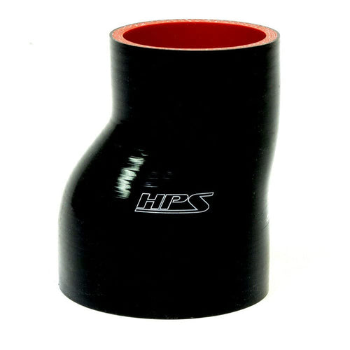 HPS Performance Silicone HTSOR-250-350-BLK High Temperature 4-Ply Reinforced Offset Reducer Coupler Hose, 60 psi Maximum Pressure, 2-1/2", 3-1/2" ID, Black