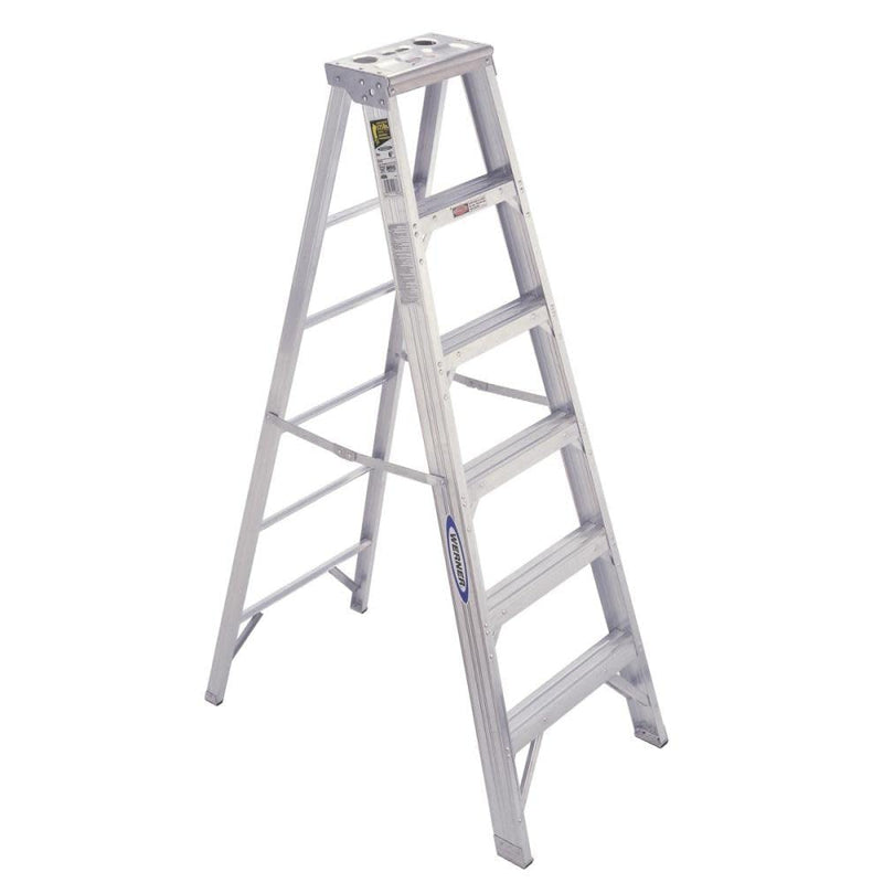 6-Foot Werner 406 375-Pound Duty Rating Type IAA Aluminum Stepladder