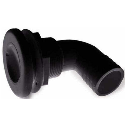 90 degree T-H Marine 1-1/2 inch Thru-Hull Fittings 1 1/2" Hose - Black (TH-1590-DP)