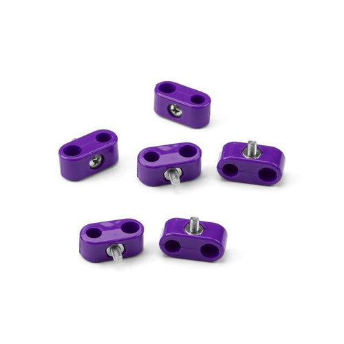Double Place T-CLAMP, 1/4"-3/16", 6 Pieces, Purple