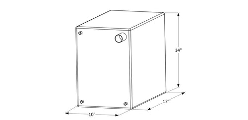 Fresh Water Tank ICON 12464 with 3/8" FTP and 1-1/4" Filter WT2464-10 Gallon, 17" x 10" x 14"