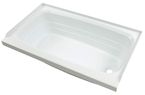 24" x 46" Lippert Replacement White Bathtub with Right Drain, Scratch-Resistant ABS Acrylic for RVs, Travel Trailers, 5th Wheels, Motorhomes - W2446RHSPK