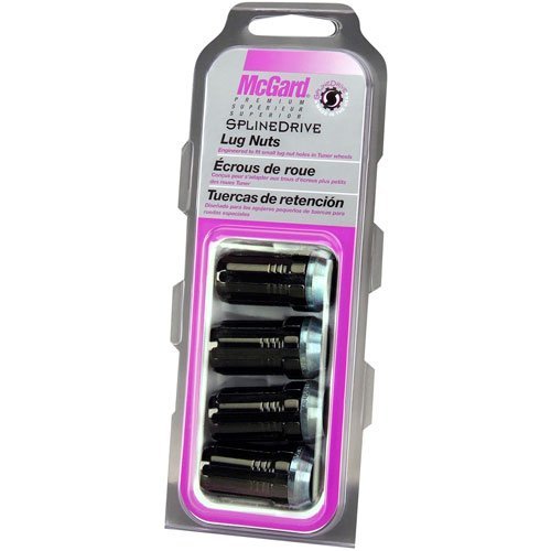 McGard Black SplineDrive 65354BK Lug Nuts (M12 x 1.25 Thread Size) - Set of 4, 4 Lug Nuts