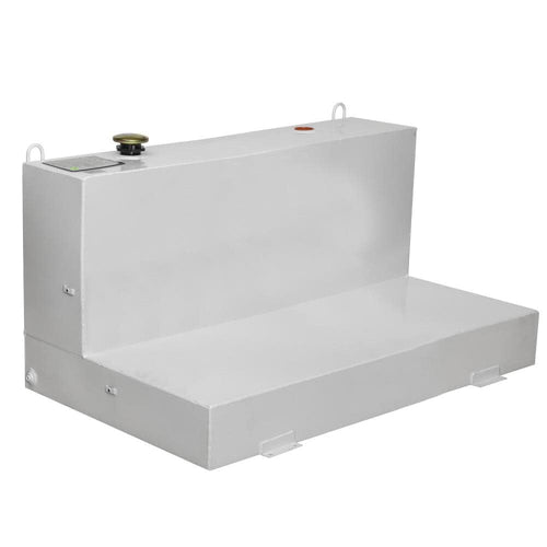 100 Gallon Delta Crescent JOBOX L-Shaped White Steel Liquid Transfer Tank for Trucks - 480000