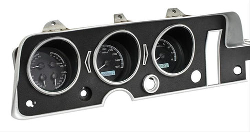 Dakota Digital VHX Analog Dash Gauges 68 Pontiac GTO Lemans Tempest Black Alloy White VHX-68P-GTO-K-W