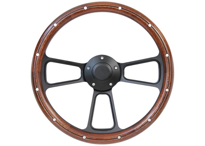 Custom Steering Wheels Brothers Trucks STRF8BW74-91 - Black/Wood - Plain