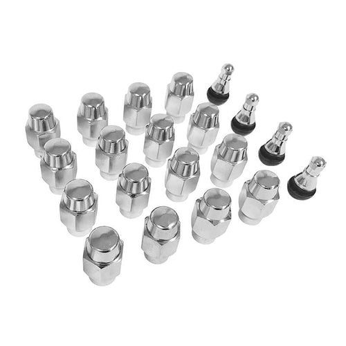 Installation Kit Legendary Wheels - Set of (16) 1/2"-20 Lug Nuts - 13/16" Hex Head & (4) Valve Stems