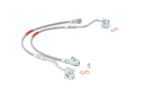 Rough Country Stainless Front Brake Lines for 80-96 F-150/Bronco | 4-6" - 89310S