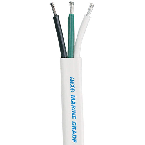 Ancor 100' Wire, 12/3 Triplex Flat Wht/Blk/Grn