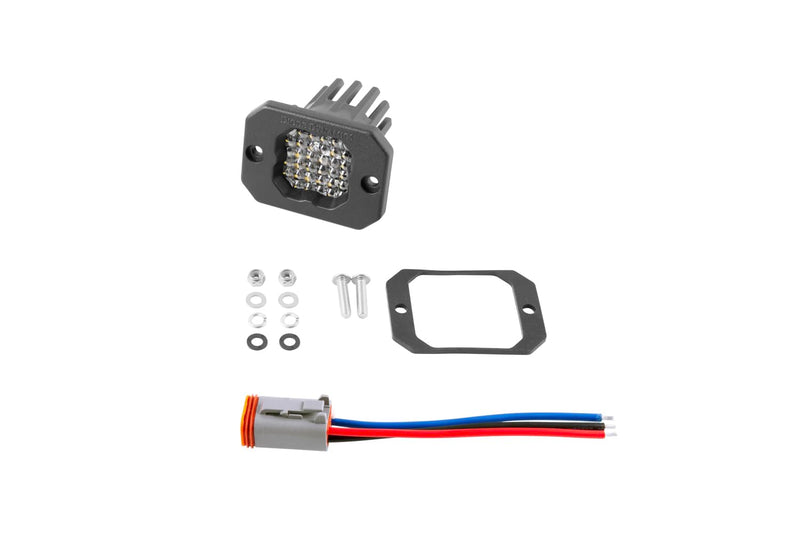 Diode Dynamics SSC1 Pro White LED Pod Flush Mount (one), Flood w/Red Backlight