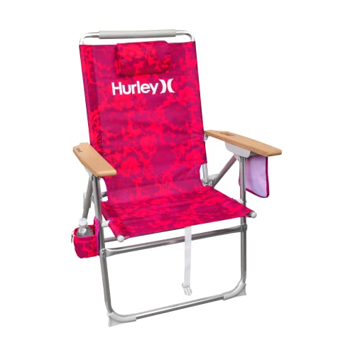 Hurley Beach Chair Hi-Boy Wood Arm, One Size, Knockout Floral Azalea