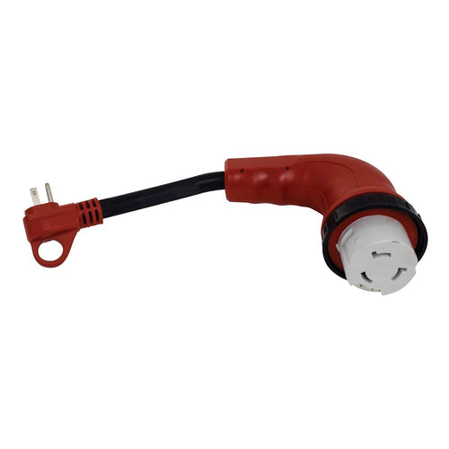 Mighty Cord Valterra A10-1550D90VP 90° Detachable 12" Adapter Cord - 15AM to 50AF, Red (Carded)
