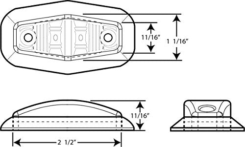 Optronics Led Marker/Clearance Light, Red MCL13RTRS