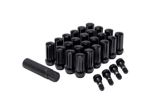 Lug Nut Kit ProComp Alloys 16104B 14 x 2 HT Spline 6 Lugs Black w/Val Stem