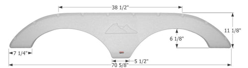 Tandem Axle Fender Skirt ICON 12293 FS2293 for Keystone - Metallic Olive Gray