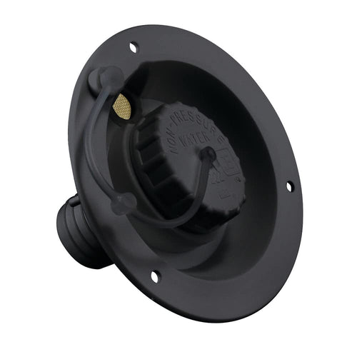 RV Camper Water Gravity Inlet Fill Dish Black PN 94248