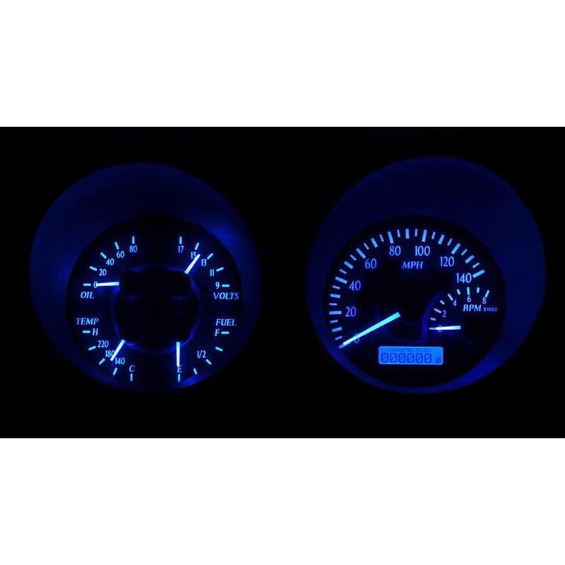 Dakota Digital VHX-69P-FIR-C-B Analog Dash Gauge System Compatible with 1969 Pontiac Firebird Carbon Fiber Blue Backlighting