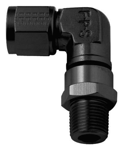 Fragola 499404-BL Performance Systems #4 Female Swivel To 1/8 Mpt - 90 Black