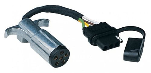 Husky 13168 Towing Trailer Wiring Connector Adapter 6-Way Pin/4 Flat w/dust covr