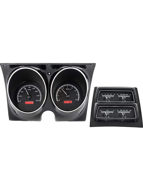 Dakota Digital 68 Camaro Chevy with Console Gauges Analog Dash Black Alloy Red VHX-68C-CAC-K-R