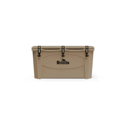 100 Cooler Grizzly | 100 qt Ice Chest Durable Rotomolded Insulated | Made in USA | Warranty for Life | For Beach Boat Camping Fishing Hunting | G100 | Tan