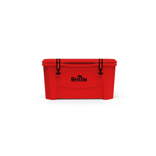 60 Cooler Grizzly | 60 qt Ice Chest Durable Rotomolded Insulated | Made in USA | Warranty for Life | For Beach Boat Camping Fishing Hunting | G60 | Red