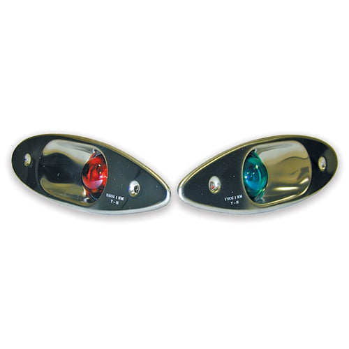 T-H Marine LED Shark Eye Navigation Light Set - Premium Marine Lights for Enhanced Safety, Visibility, and Aesthetics | Durable Stainless Steel, NMMA Type Accepted | Easy Below Rub-Rail Installation