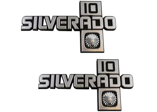 Chevy Fender Emblems - Brothers Trucks FE87SV1 Pair Silverado 10