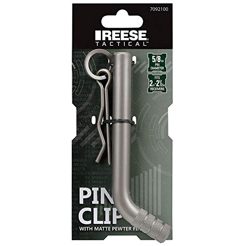 Tactical Reese Towpower Pin and Clip 5/8 Knurl Matte Black, Pewter