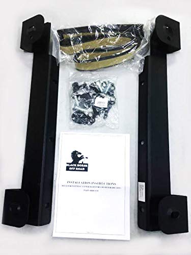 Black Off Road Horse Bracket Black Compatible with 2015-2021 Chevrolet Silverado 1500|2015-2021 Chevrolet Silverado 2500 HD|Chevrolet Silverado 3500 HD|2015-2021 GMC Sierra 1500/2500/3500 HD-RBB-GM