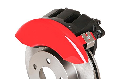 MGP Caliper Covers with Compatible 2011-2023 Dodge Charger and Challenger (Requires 18"+ Wheels & Single Piston Front Caliper) 4 PCS Front and Rear (Red - Charger Block Engraving)