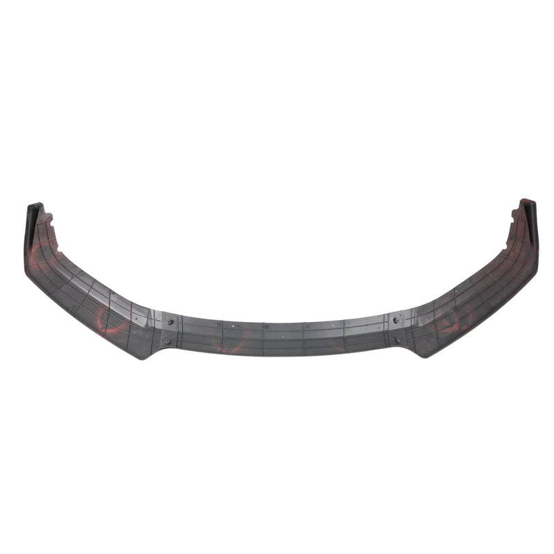Glossy Black Spec-D Tuning Red Trim Front Bumper Lip Spoiler Splitter Kit 3PC Compatible with 2016-2018 Honda Civic Sedan