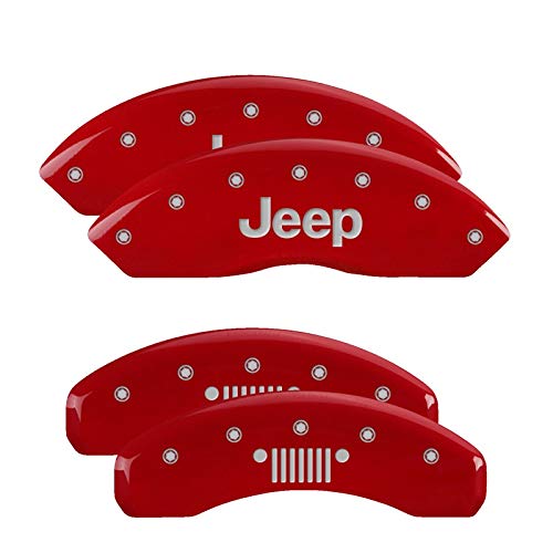 Brake Caliper Covers MGP Compatible with 2020+ Gladiator (Red - Jeep/Grill)