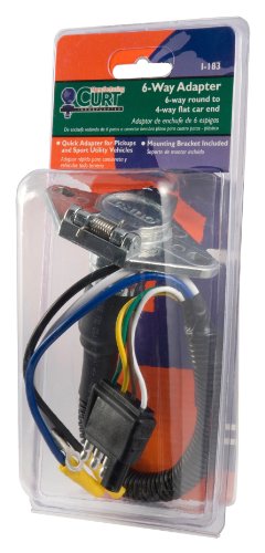 CURT 4-Way Flat Vehicle-Side to 6-Way Round Trailer Wiring Adapter 57183