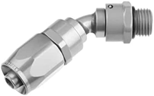 45 degree -08 AN hose end with -08 ORB male end - clear