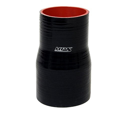 HPS HTSR-250-275-L6-BLK High Temperature 4-ply Reinforced Silicone Reducer Coupler Hose, 65 PSI Maximum Pressure, 6" Length, 2.5" > 2.75" ID, Black