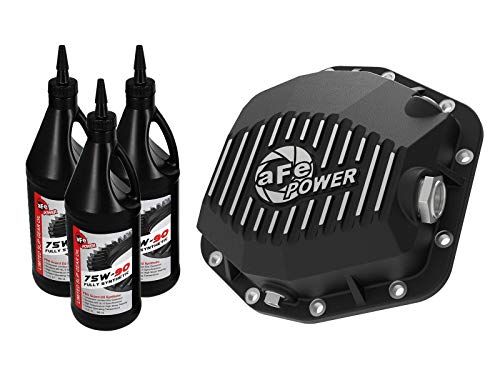 aFe Power Pro Series 46-71171B Differential Cover Black w/Machined Fins & Gear Oil (Dana M220)
