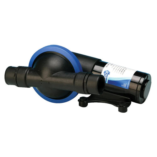 Jabsco Marine 50890-1000 Filter-less Waste Pump Robust Single Diaphragm Design, 5 GPM, 1.5 inch, 12 Volt, 15 Amp , Black