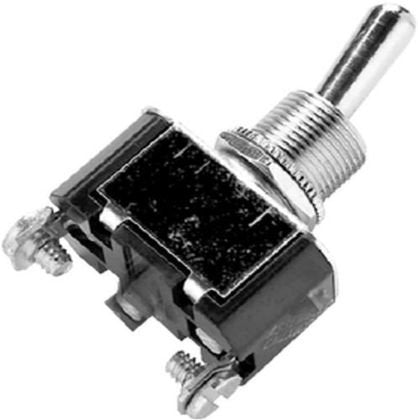 Sierra International Heavy Duty TG21080 On-Off-On SPDT Toggle Switch with Plated Brass Bat Handle & Mounting Stem, Size 3/8"L x 15/32"-32, Chrome