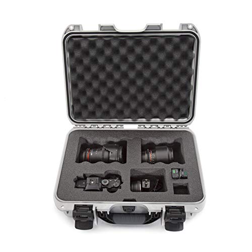 Waterproof Nanuk 920 Hard Case with Custom Foam Insert for Sony A7R Size Camera - Silver