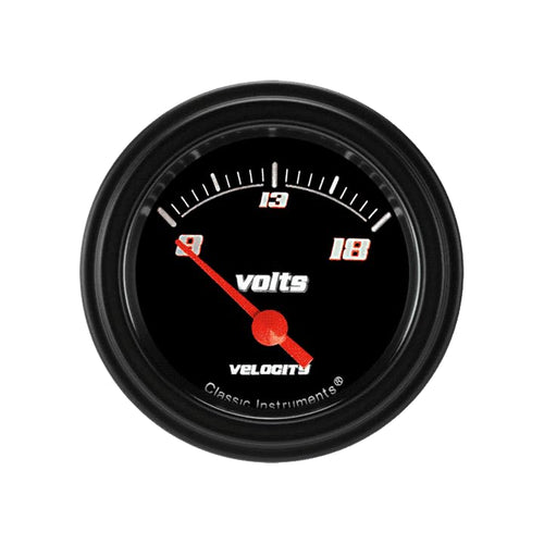 Velocity Black Classic Instruments 2-1/8" Volt Gauge VS30BBLF
