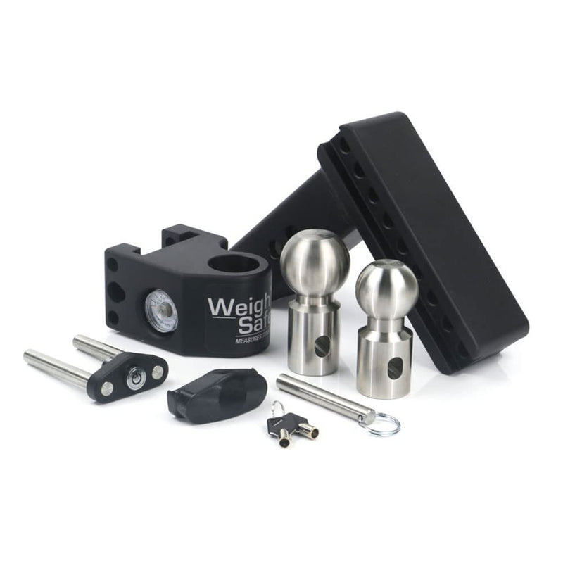 Weigh Safe Adjustable Hitch Ball Mount Trailer - 8" Adjustable Drop Hitch for 2.5" Receiver - Premium Heavy Duty Steel Trailer Tow Hitch with Built in Weight Scale for Anti Sway - 22,000 GTW