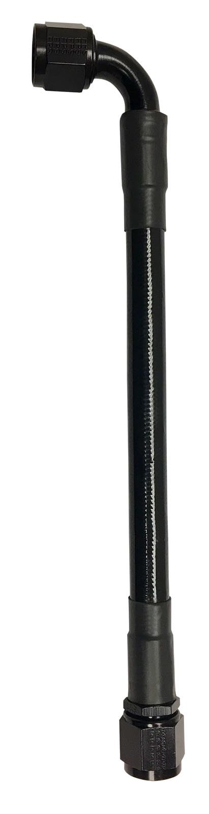 Black Fragola -10AN PTFE Hose Assembly Straight x 90 Degree 30in