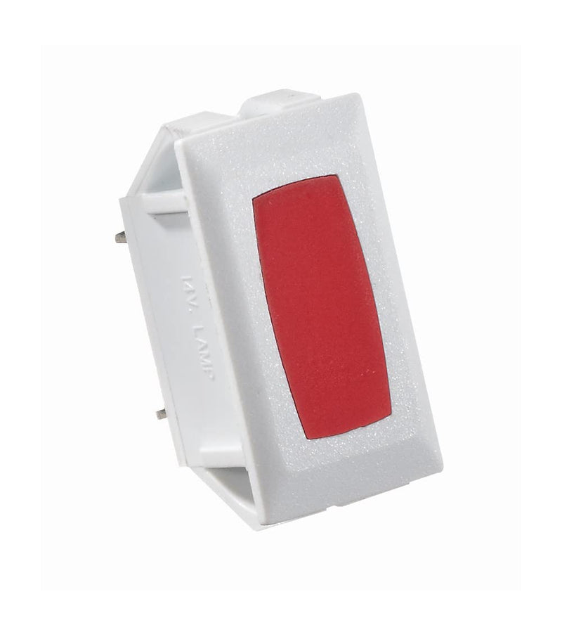 Rocker Switch RV Designer S365, Indicator Lights, White w/ Red, DC Electrical