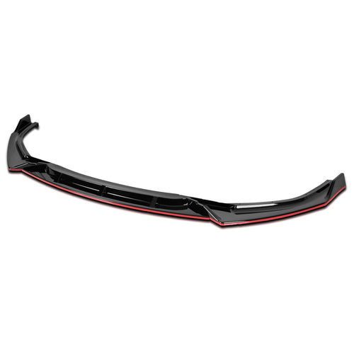 Glossy Black Spec-D Tuning Red Trim Front Bumper Lip Spoiler Splitter Compatible with 2019-2021 Honda Civic 4Dr