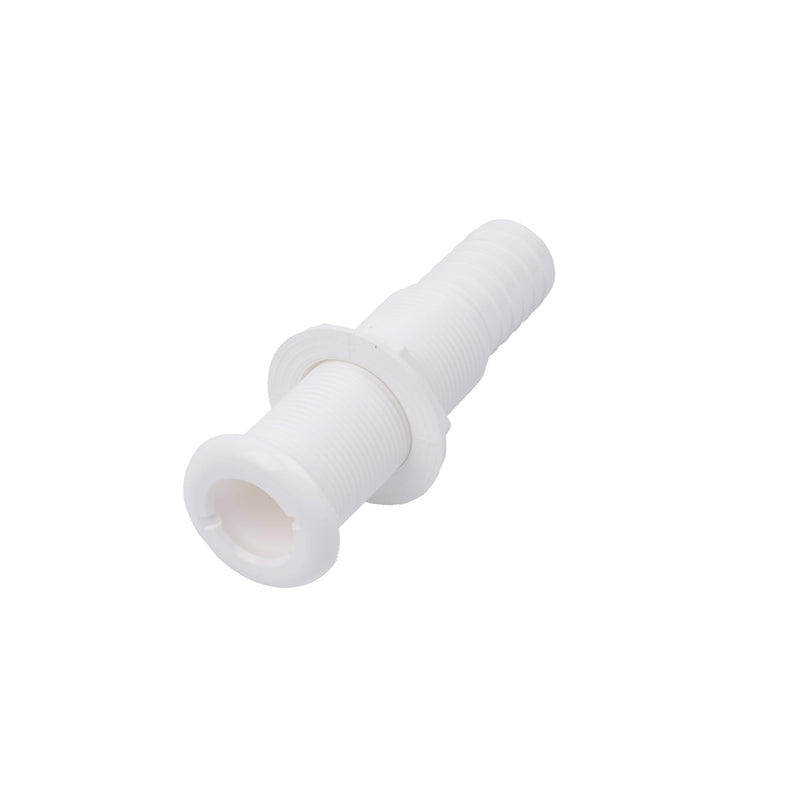 1-1/8 Inch T-H Marine Straight Thru-Hull Fittings - UV-Stabilized Virgin Material for Marine Plumbing - Secure Hose Barb for Livewell and Drain Systems - OEM and Aftermarket Rigging - Standard Length