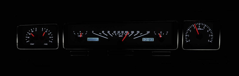 68 Chevy Impala Dakota Digital VHX Analog Dash Gauges Black Alloy White VHX-68C-IMP-K-W