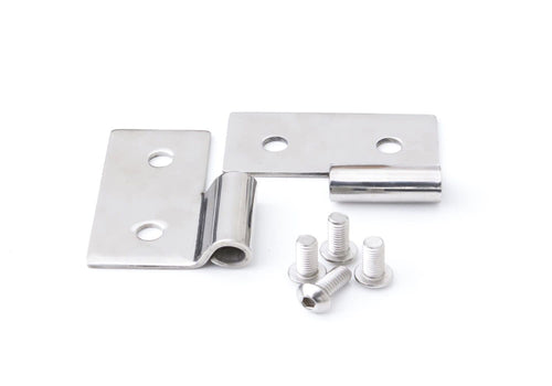 Rampage Products Lower Bracket Door Hinge Set for Jeep Wrangler/CJ | Pair, Steel, Polished | 7407 | Fits 1976-1983 Jeep CJ5 / 1976-1986 Jeep CJ7 / 1987-1995 Wrangler YJ / 1997-2006 Wrangler TJ